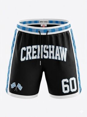 Nipsey Hussle Headgear Classics Crenshaw 60 Basketball Shorts Black Blue S